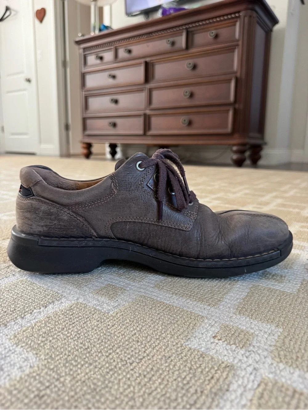 ECCO Distressed Leather Oxford Comfort Shoes Brown EU 43 (US 9-9.5)